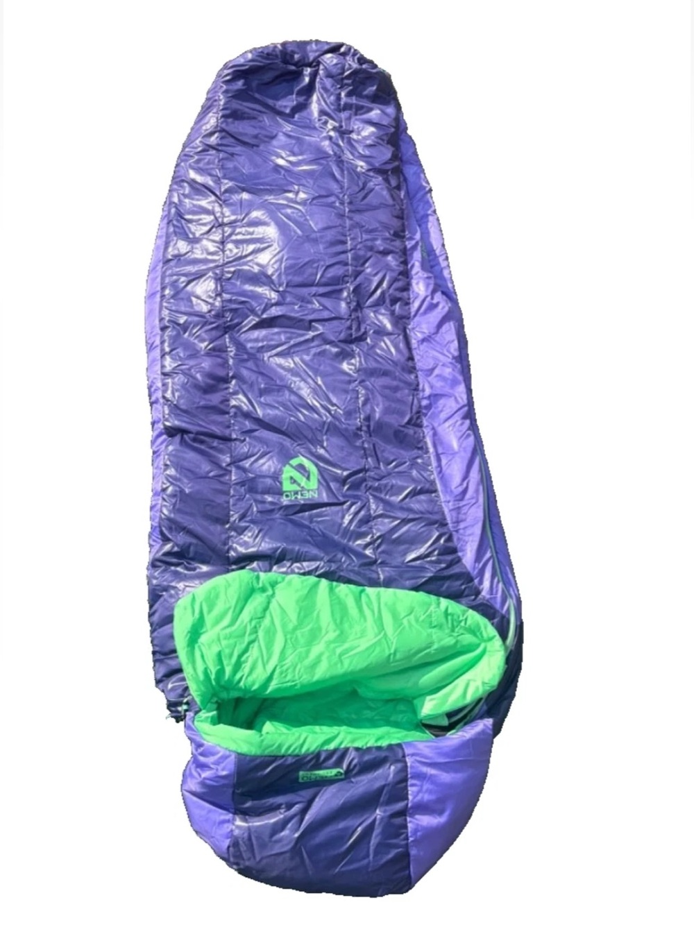 NEMO Women's Tempo 20 Sleeping Bag Synthetic Purple/Green Spoon Shape Regular